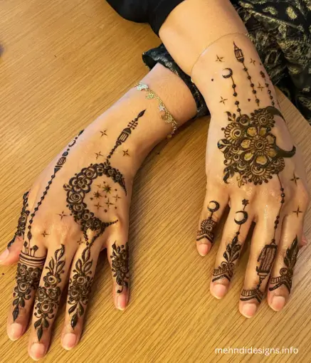 Mehndi Design Back Hand Paisley
